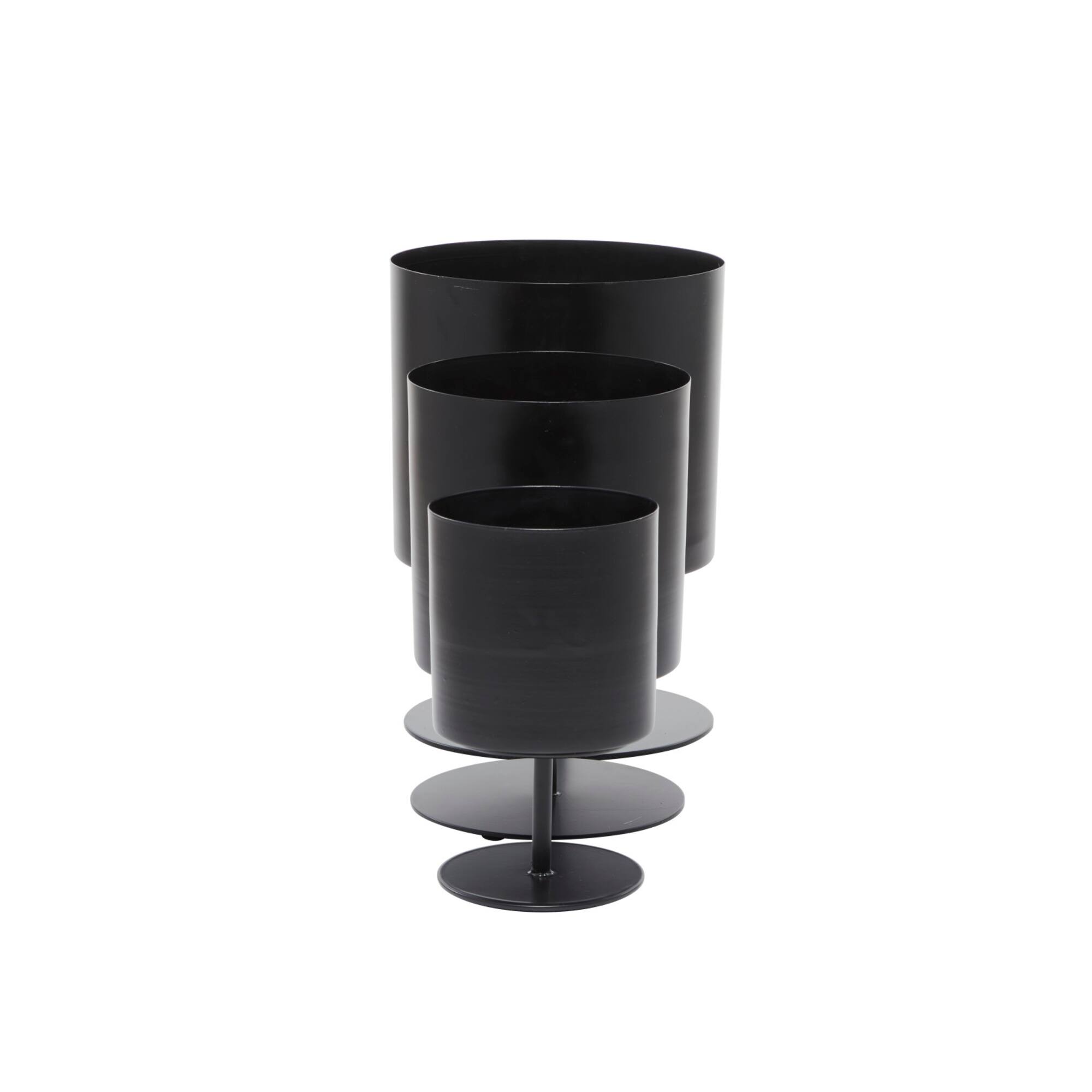 Black Modern Planter, Set of 3" 14", 12", 10"